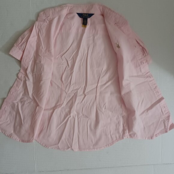 POLO RALPH LAUREN GIRLS SHORT SLEEVE OXFORD BUTTON DOWN SHIRT PINK SIZE 8 - Picture 7 of 13